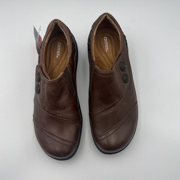 NEW Aetrex Karina Brown DM502 Leather Monk‎ Strap Casual Shoe ($140 ) US 5-5.5 - Picture 4 of 13